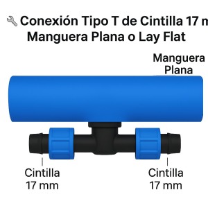 Conexión Tipo T de Cintilla 17 mm Manguera Plana