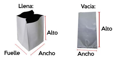 Medidas bolsa 35x35 blanca/negra