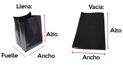 Medidas bolsa 40x40