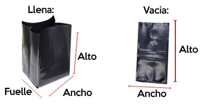 Medidas bolsa 40x60