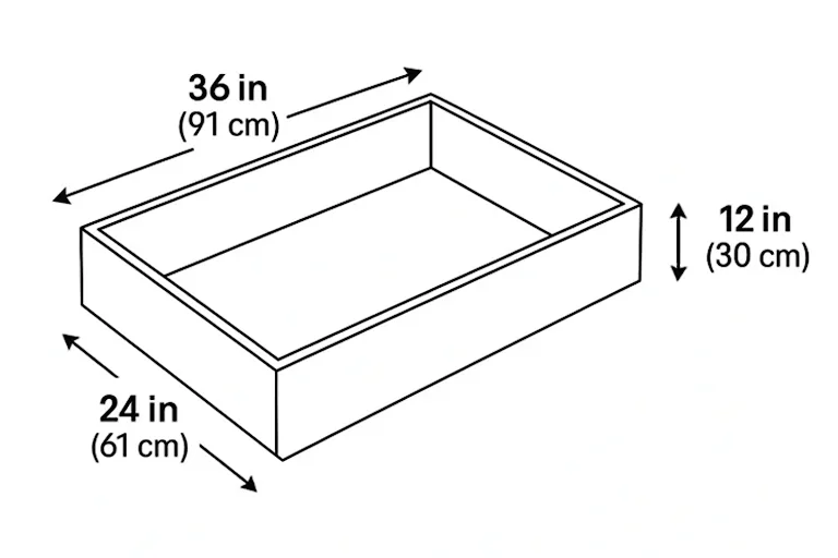 Cama de cultivo medidas