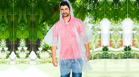 Impermeable Tipo Poncho Transparente Desechable
