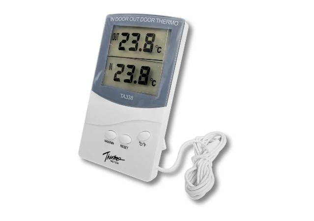 termómetro digital, medidor de temperatura, termómetro LCD, termómetro para exteriores, termómetro de ambiente, medidor de clima, termómetro para invernadero, medidor de temperatura ambiental, termómetro para cultivo, monitor de temperatura, termómetro para hidropónicos, medidor de temperatura interior, sensor de temperatura, termómetro preciso, termómetro termohigrómetro.