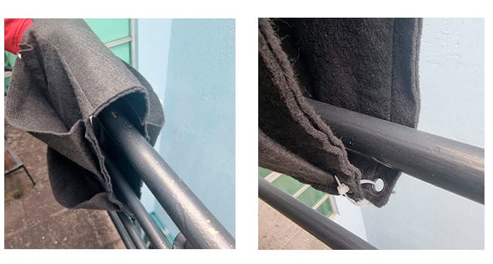 Uso saco o alforja geotextil 4 bolsas