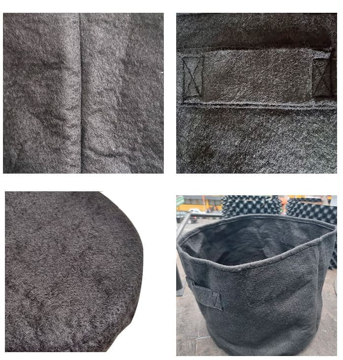 Detalle maceta de geotextil de 78.5 litros  