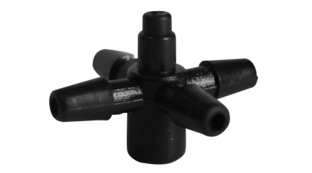 Adaptador o Distribuidor de 4 Salidas para Microtubo de 5 mm