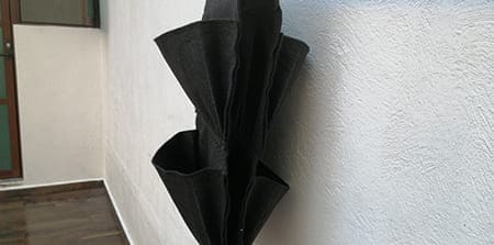 Uso saco o alforja geotextil 4 bolsas pared