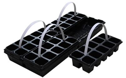 Semillero con 4 compartimentos Germinador con asas Bandeja para plántulas Propagador de semillas Charola con cavidades cuadradas Semillero portátil Germinador para invernadero Propagador de plantas ornamentales Germinador de cactus y suculentas