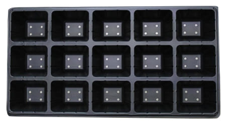 Charola para germinar de 15 Cavidades Cuadradas