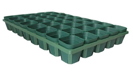 Charola de transportación con 40 Macetas propagadoras de 6.5 x 6.5 cm