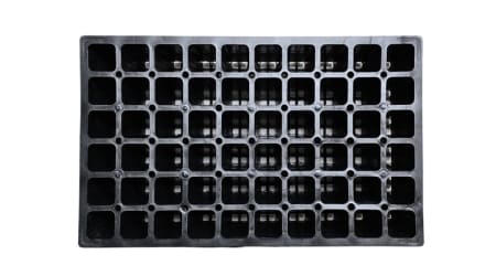 Charola Forestal Rígida semillero de plástico almacigo de inyección de plástico de 60 cavidades o perforaciones cuadradas conicas para siembra de pinos coniferas arboles charola de germinacion para semillas grandes charolas almacigueras semilleros 