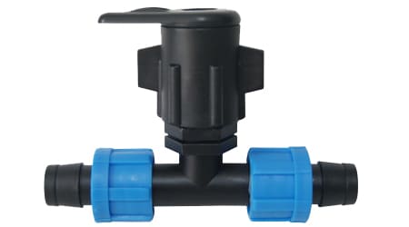 Conexión Tipo T de Cintilla 17 mm a Manguera Plana o Lay Flat