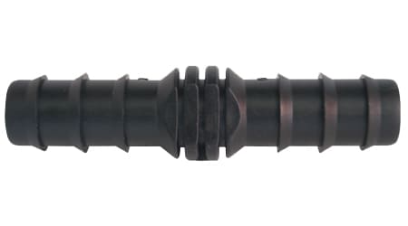 Conector, adaptador, acople, enlace, empalme, pieza de unión, pieza de conexión, adaptador roscado, conector de riego, accesorio de riego, unión de manguera, conector de poliducto, pieza intermedia, junta, enlace para riego, Cople para riego por goteo 16 mm, Unión para tubo PE 16 mm, Acoplador plástico para línea de riego 16 mm, union para tuvo