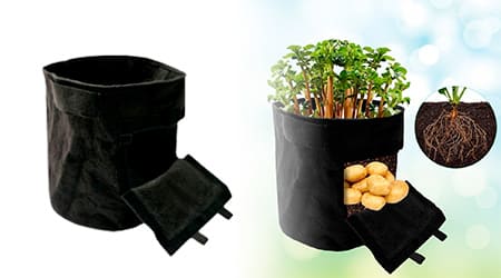 Maceta Hidropónica de Geotextil para Producción de Papa y Tubérculos 21.2 Litros