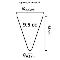 Medidas cavidad charola Polipropileno Expandido Semillero de Unicel Negro de 200 cavidades