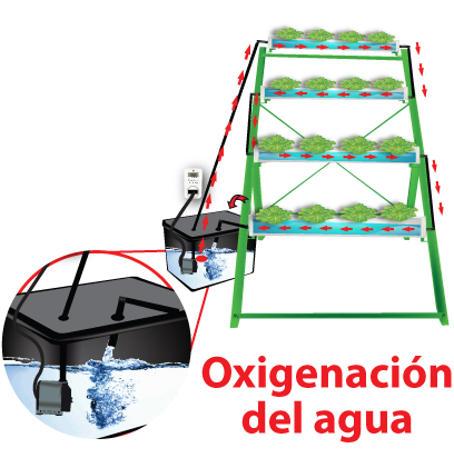 Oxigenacion del Agua en NFT