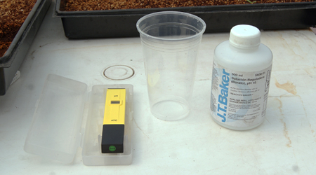 Materiales para calibrar el medidor de pH