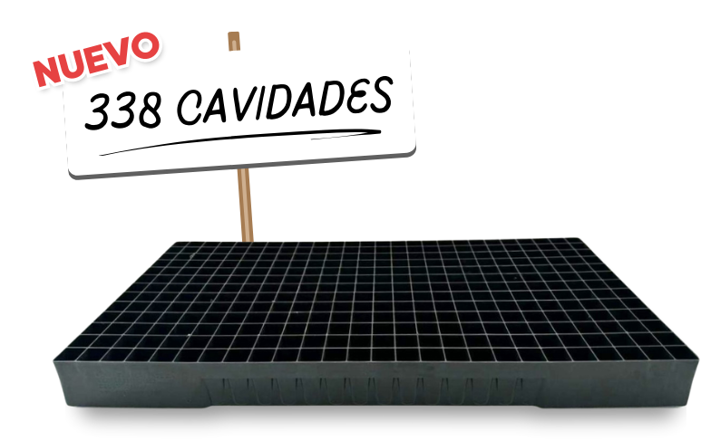 Charola para germinación de plástico de 338 cavidades