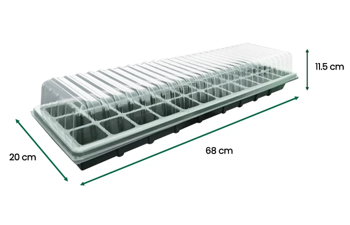 Germinador con domo Semillero con tapa Semillero de 36 cavidades Charola para suculentas Germinador con tapa transparente Propagador de esquejes Domo para propagación charola de germinación para germinar germinado siembra traslucida 